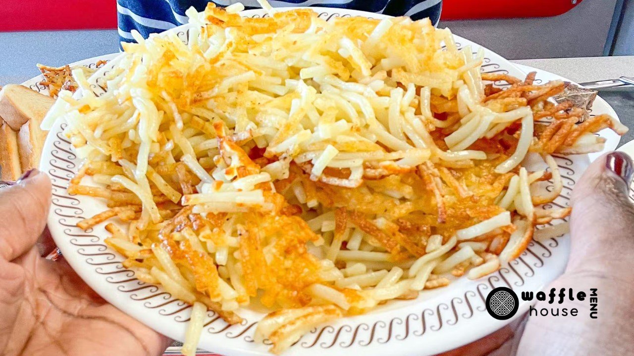 Waffle House Crispy Waffle House Hashbrowns with cheese and onions