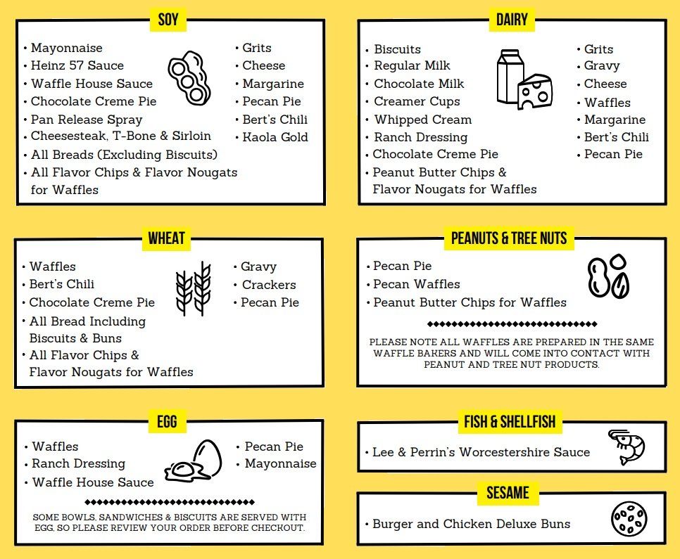 Waffle House Common Food Allergens