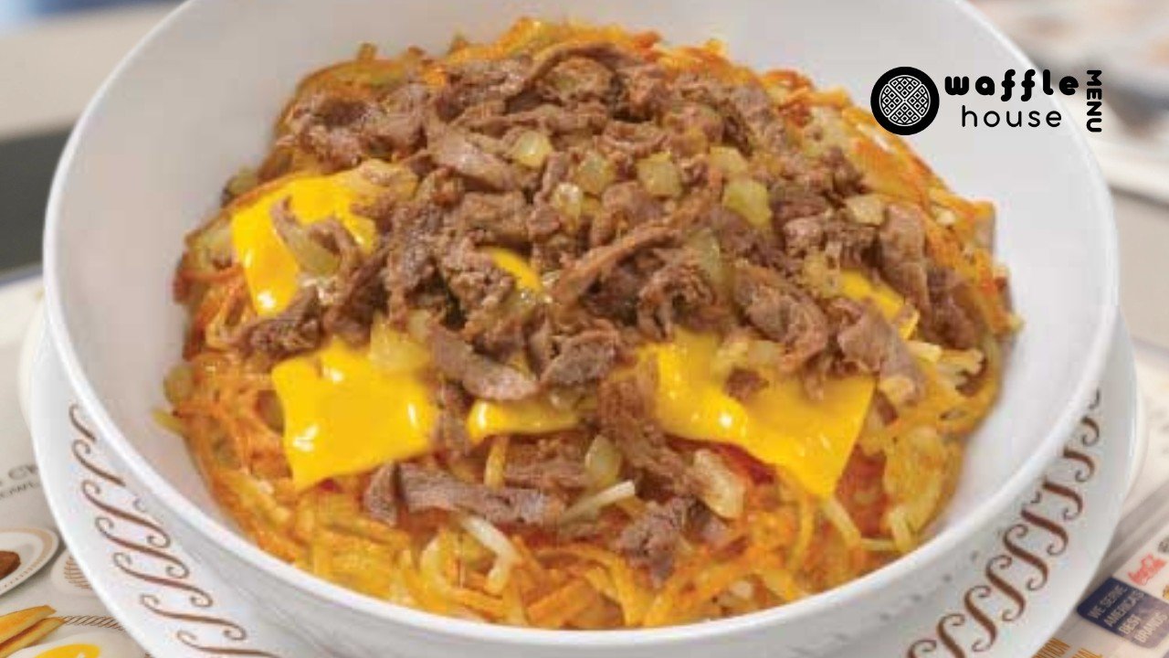 Cheesesteak Melt Hashbrowns at Waffle House