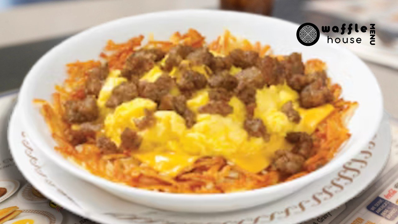 Sausage Egg & Cheese Hashbrown Bowl at Waffle House